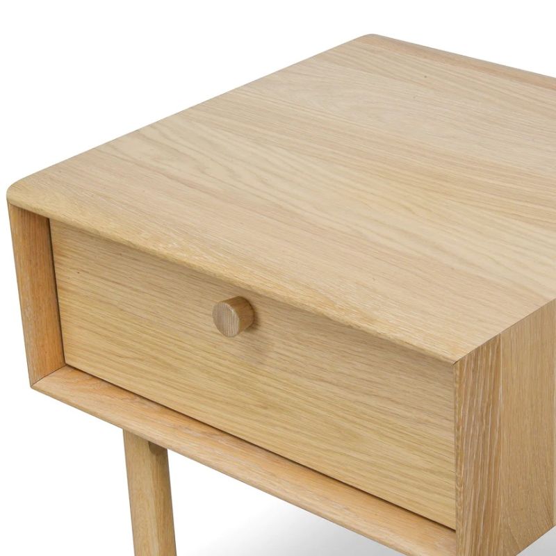 Oakridge Lamp Side Table With Drawer Natural Angle Top