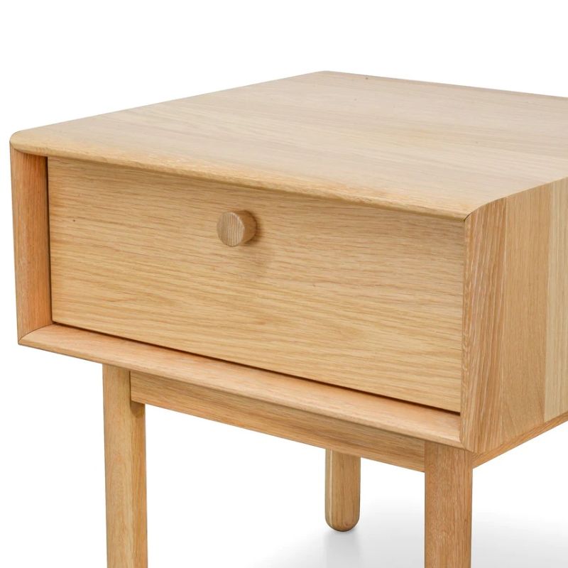 Oakridge Lamp Side Table With Drawer Natural Close View