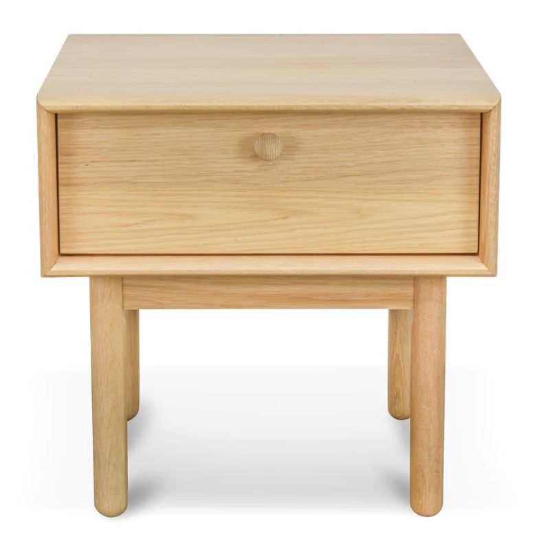 Oakridge Lamp Side Table With Drawer Natural Front