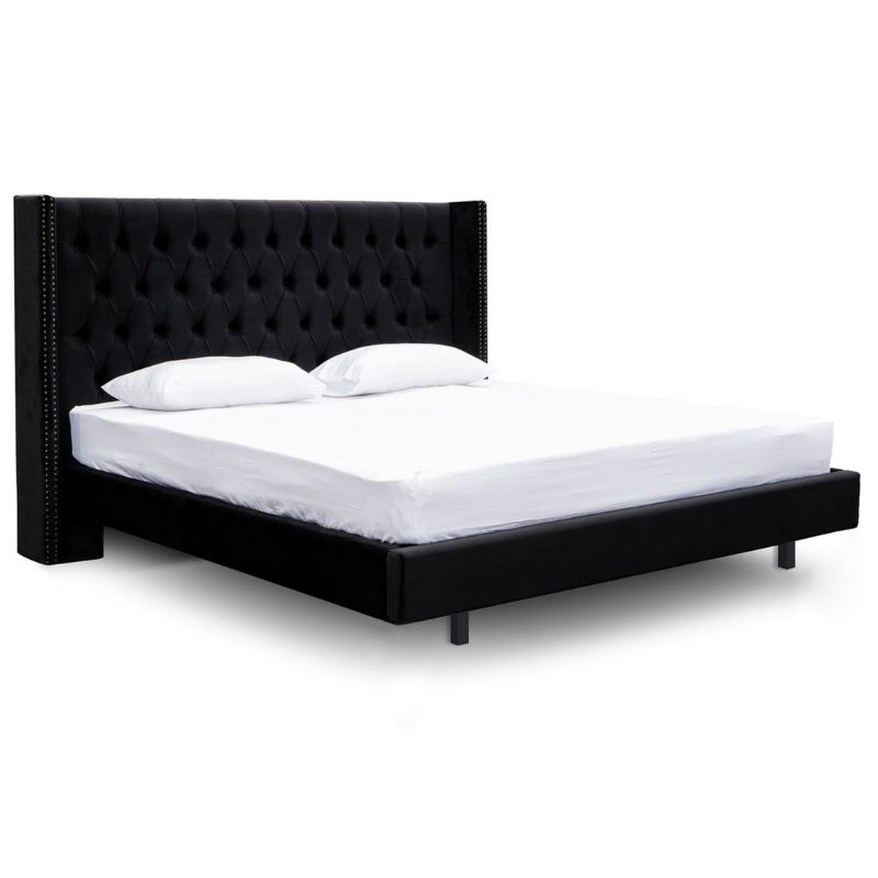 Olmewood King Bed Frame Black Angle View