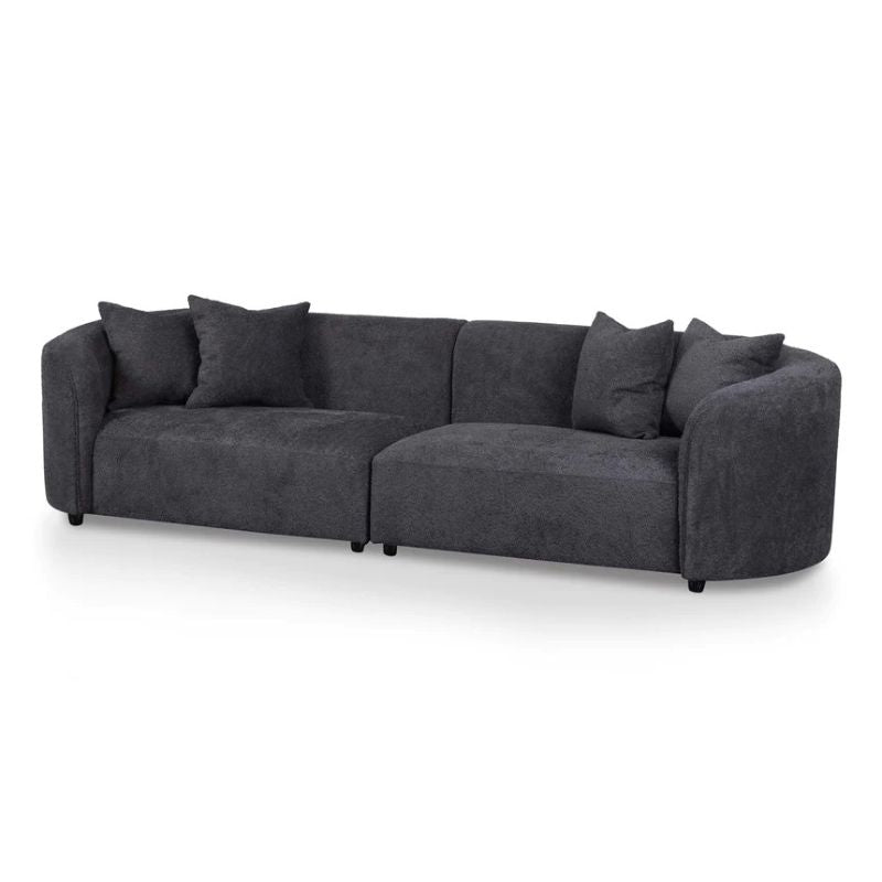 Osbourne 4 Seater Sofa Charcoal Fleece Angle