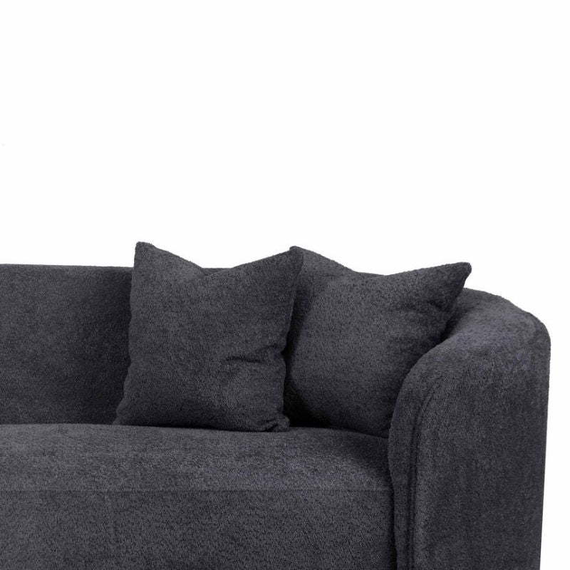 Osbourne 4 Seater Sofa Charcoal Fleece Left Side