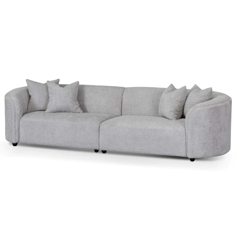 Osbourne 4 Seater Sofa Light Grey Fleece Angle
