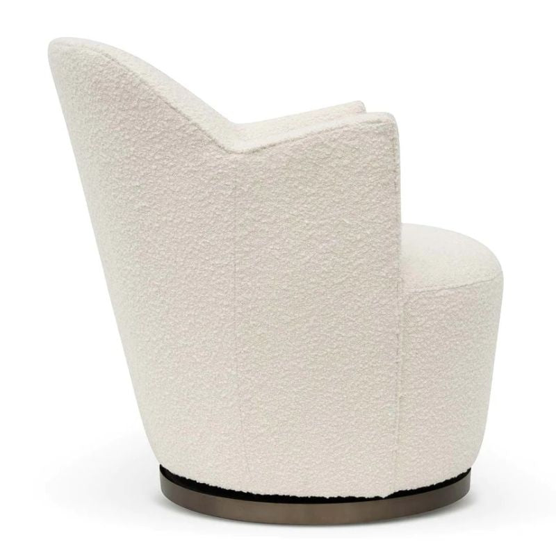 Owenton Armchair Ivory White Boucle Right Side
