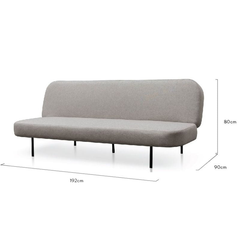 Pacifica 3 Seater Sofa Bed Light Grey Dimension