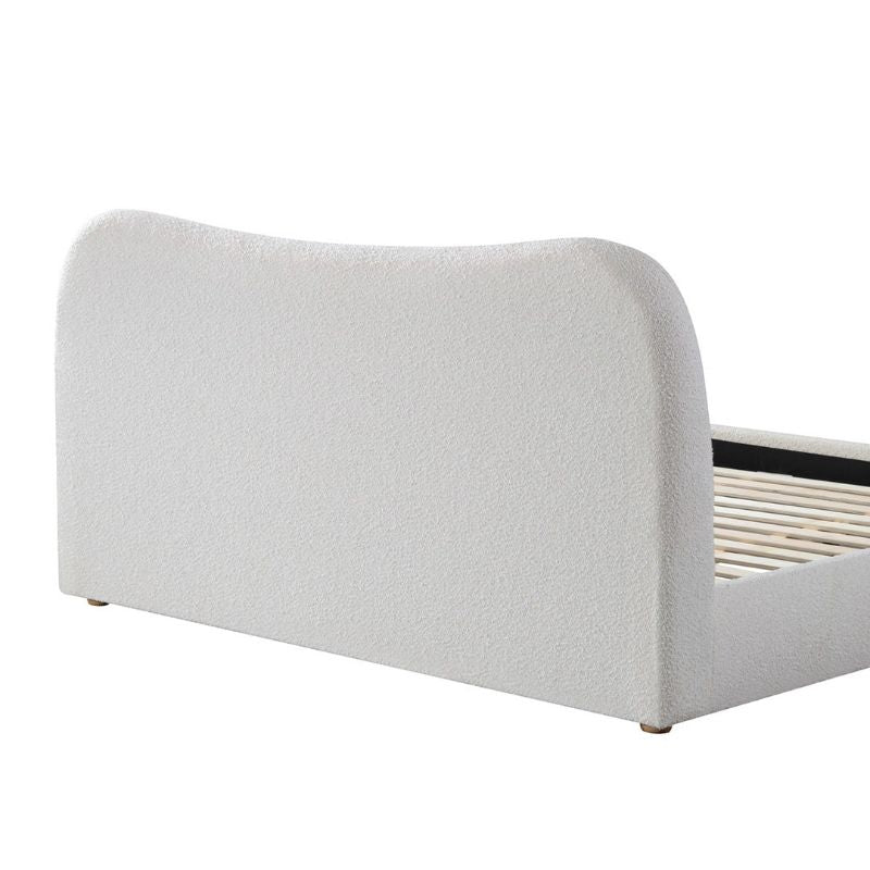 Pebblegate King Bed Frame Cream White Back headrest