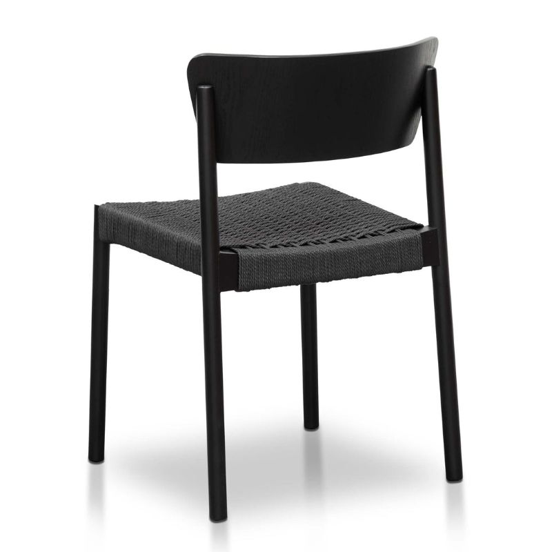 Penrose Rope Seat Seat Dining Chair Black Angle