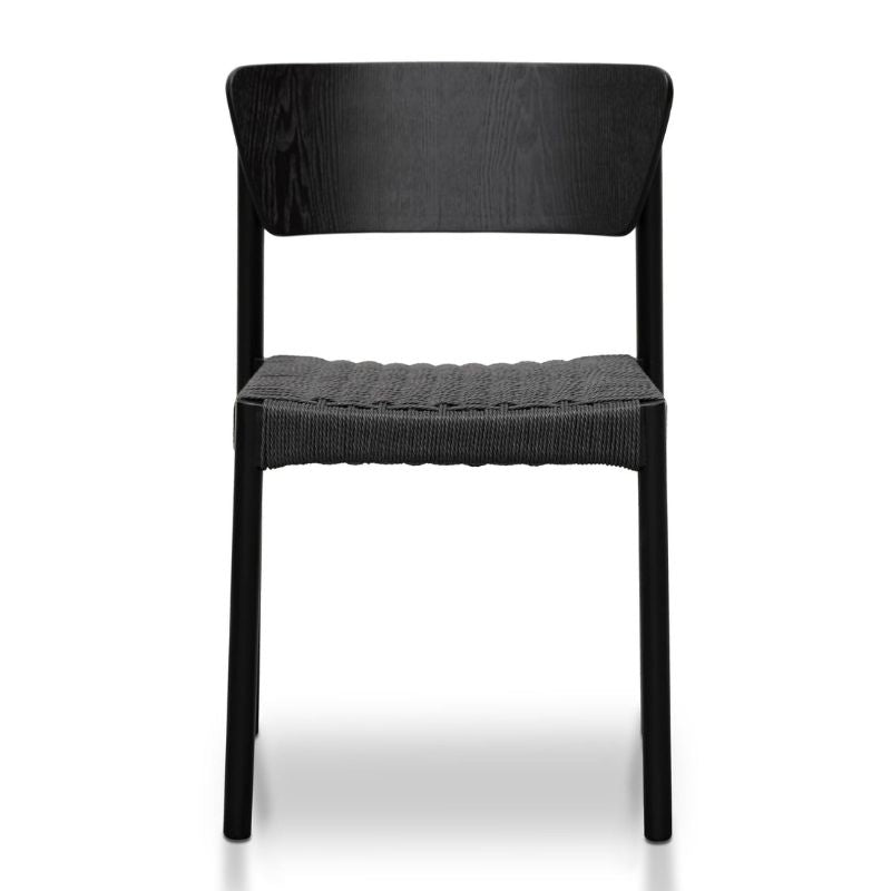 Penrose Rope Seat Seat Dining Chair Black Front