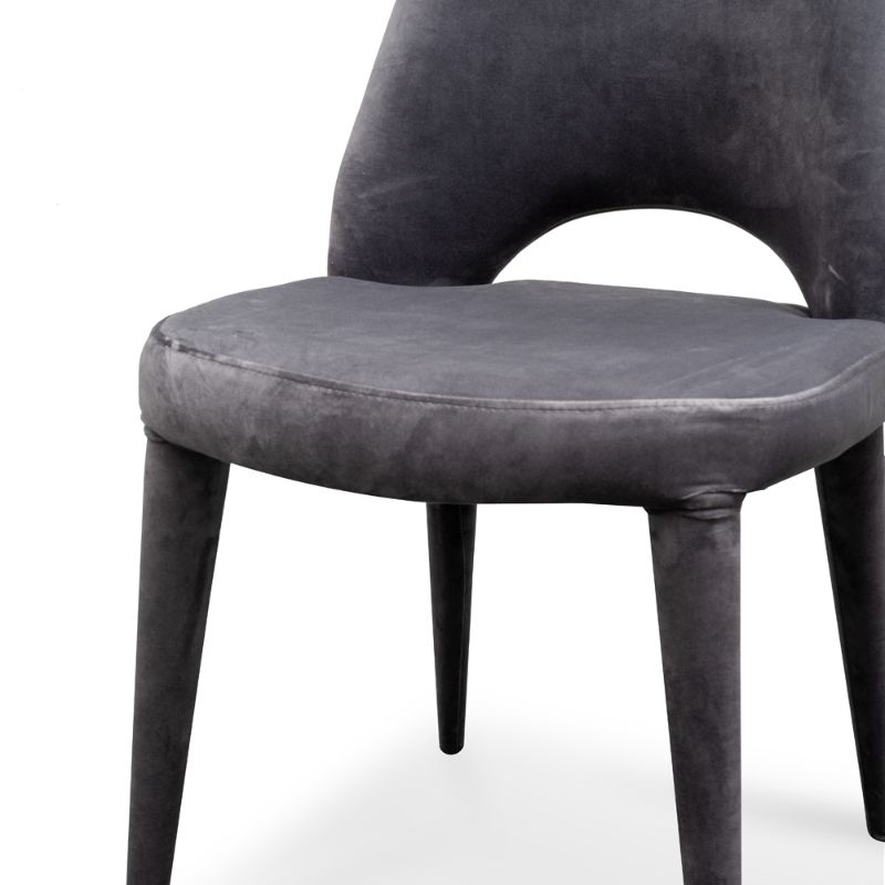 Pine Dining Chair Dark Grey Seat