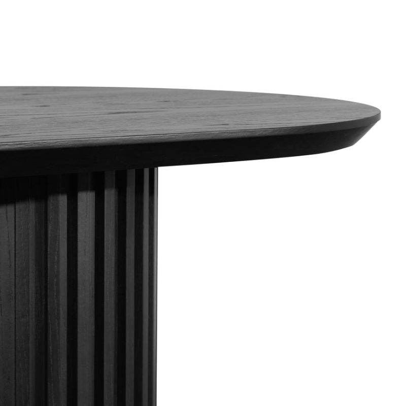 Pinefield 220CM Wooden Dining Table Black Legs Side View