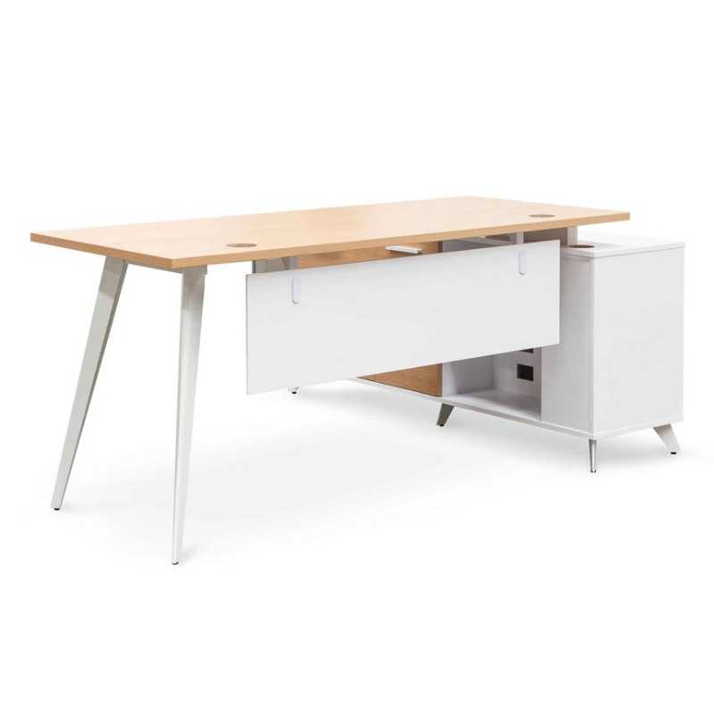 Pinegrove 160CM Left Return Executive Office Desk Natural Back Side View