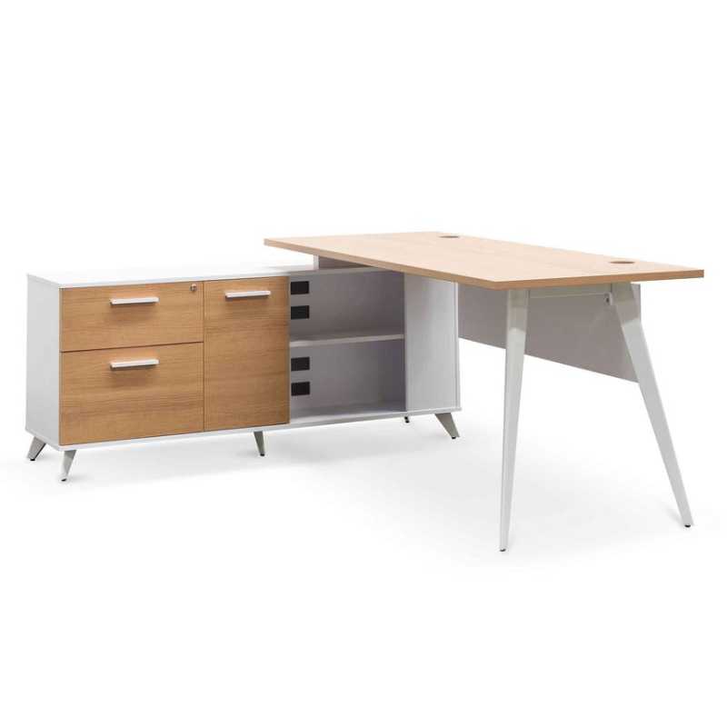 Pinegrove 160CM Left Return Executive Office Desk Natural Front View