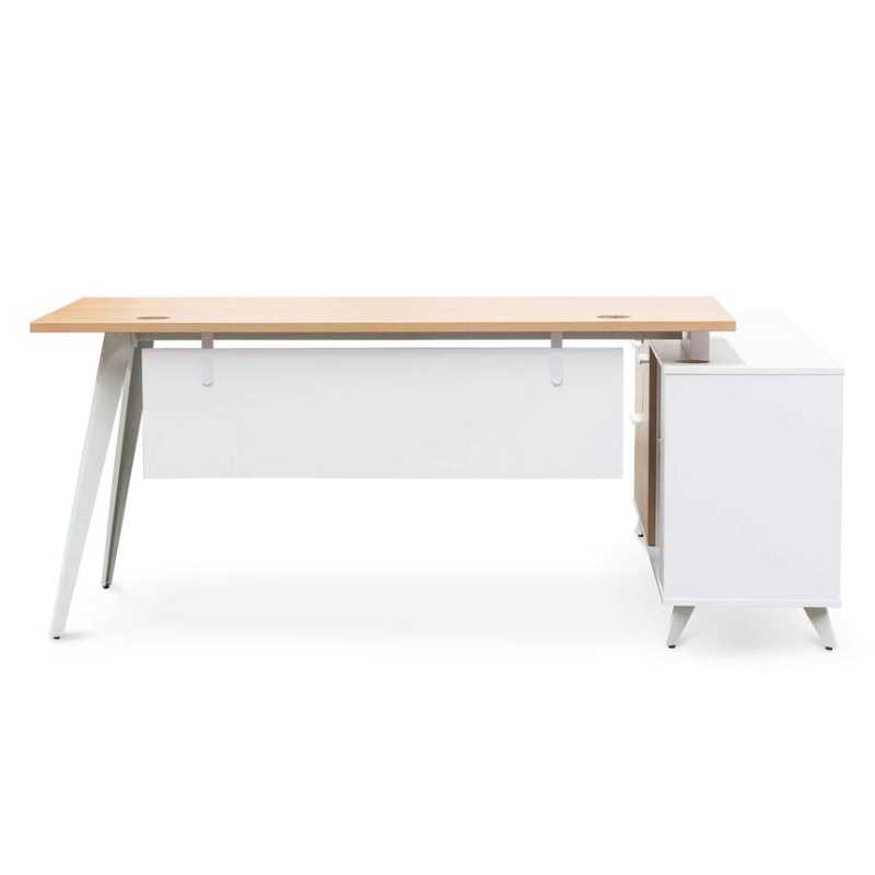 Pinegrove 160CM Left Return Executive Office Desk Naturall Back Side