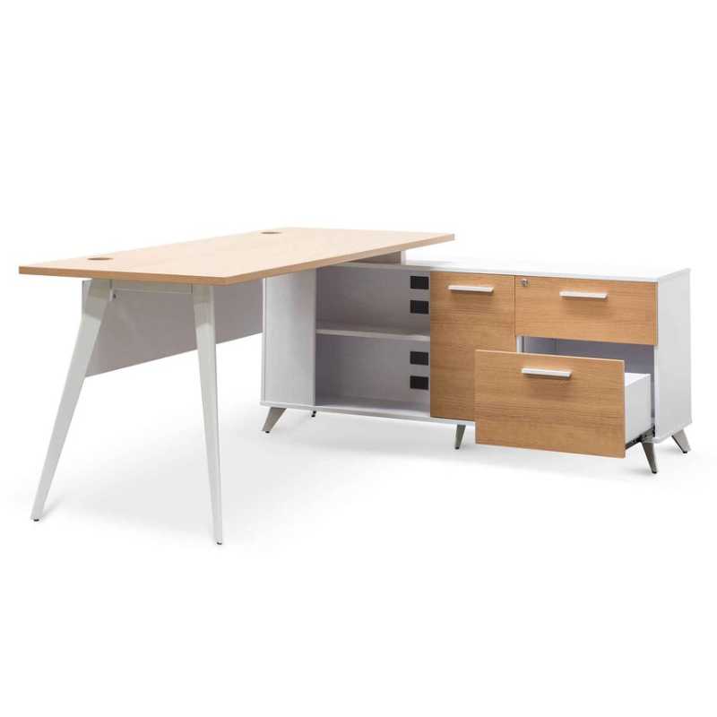 Pinegrove 160CM Right Return Executive Office Desk Natural Angle View