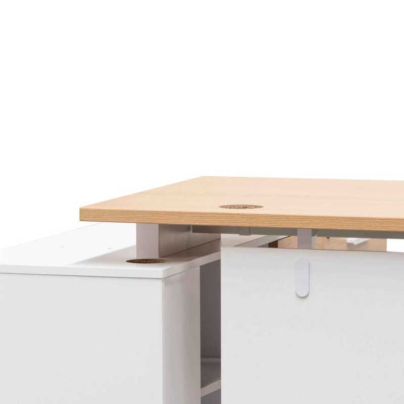 Pinegrove 160CM Right Return Executive Office Desk Natural Back Side Corner View