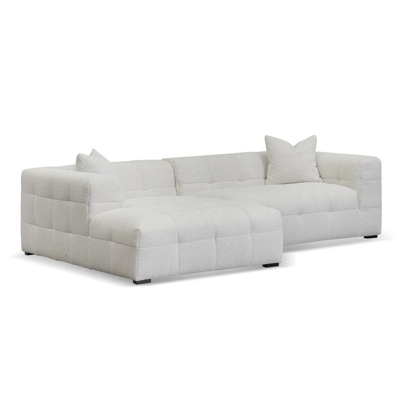 Pinevalley Fabric Left Chaise Sofa Pearl Boucle Angle