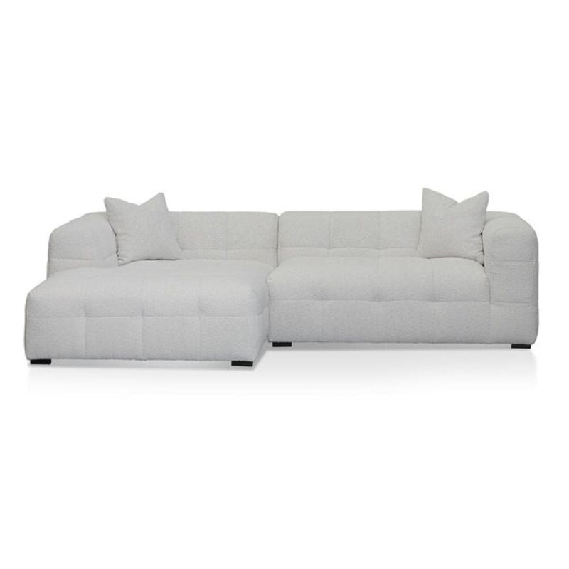 Pinevalley Fabric Left Chaise Sofa Pearl Boucle