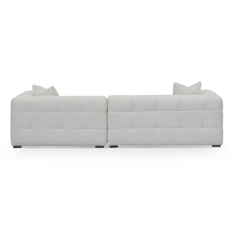 Pinevalley Fabric Right Chaise Sofa Pearl Boucle Back Side View
