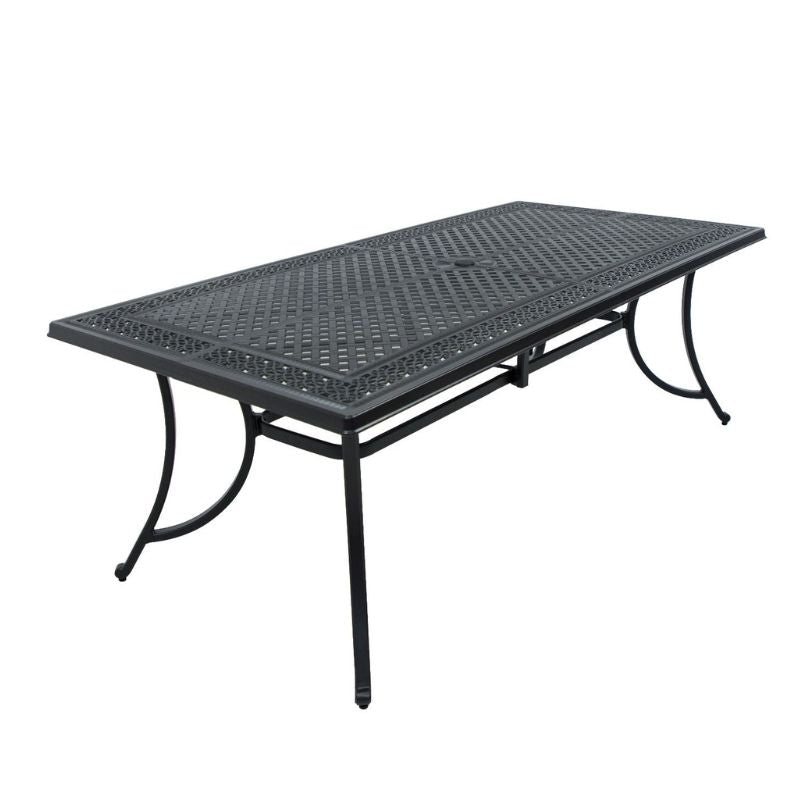 Positano 220CM Cast Aluminum Outdoor Dining Table Angle View