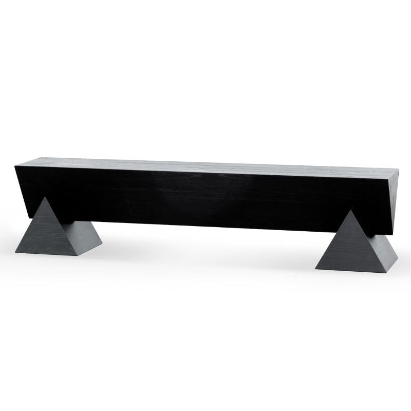 Pozieres 190CM Elm Bench Black Angle View