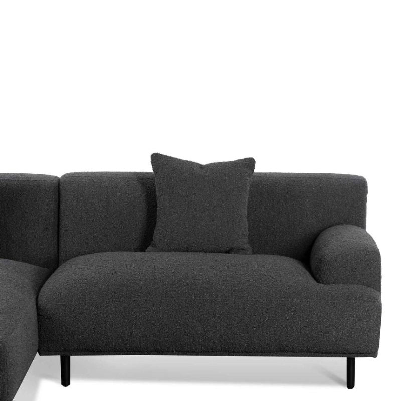 Quarrybay Left Chaise Sofa Charcoal Boucle Right Side View