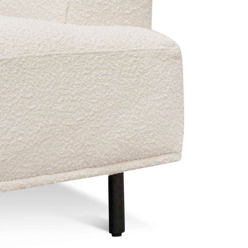 Quarrybay Left Chaise Sofa Ivory White Boucle Legs View