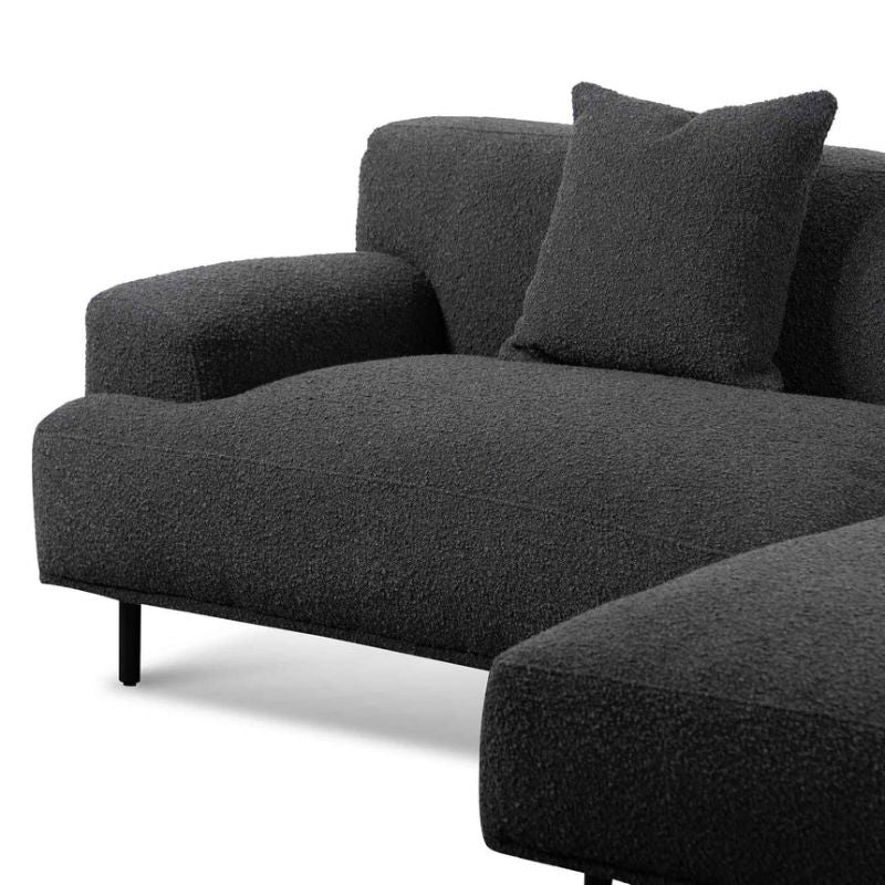 Quarrybay Right Chaise Sofa Charcoal Boucle Chaise View