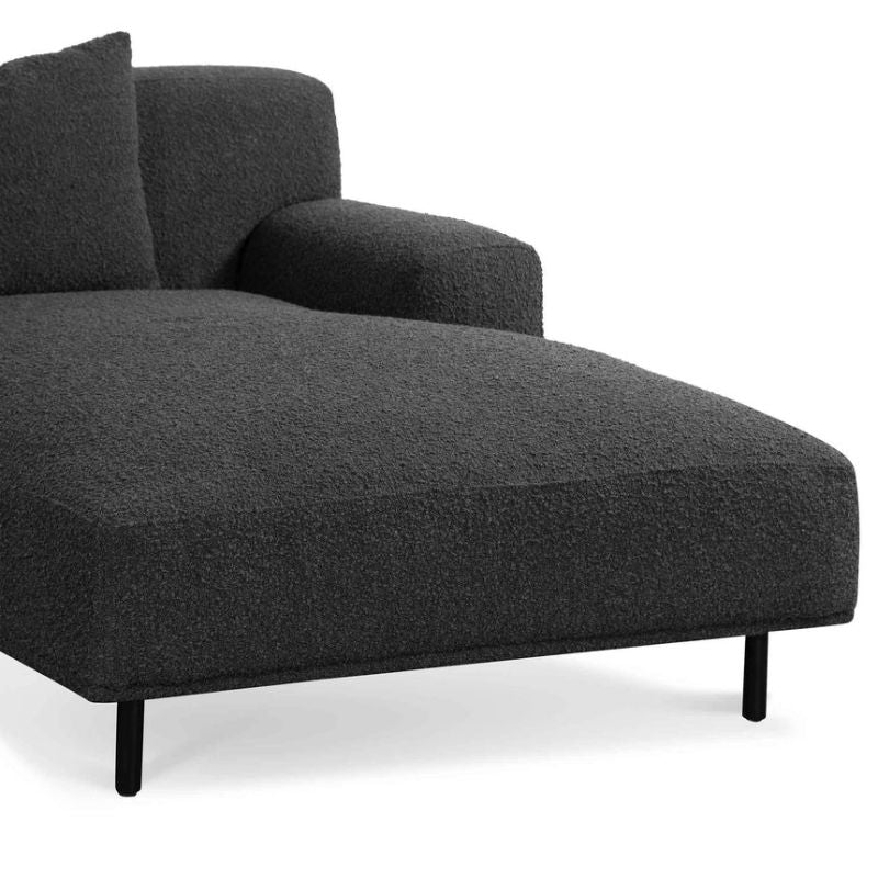 Quarrybay Right Chaise Sofa Charcoal Boucle Chaise