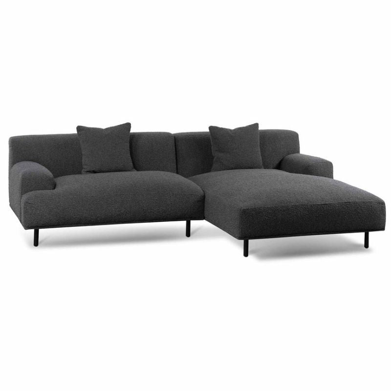 Quarrybay Right Chaise Sofa Charcoal Boucle Corner View