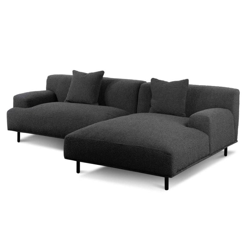 Quarrybay Right Chaise Sofa Charcoal Boucle