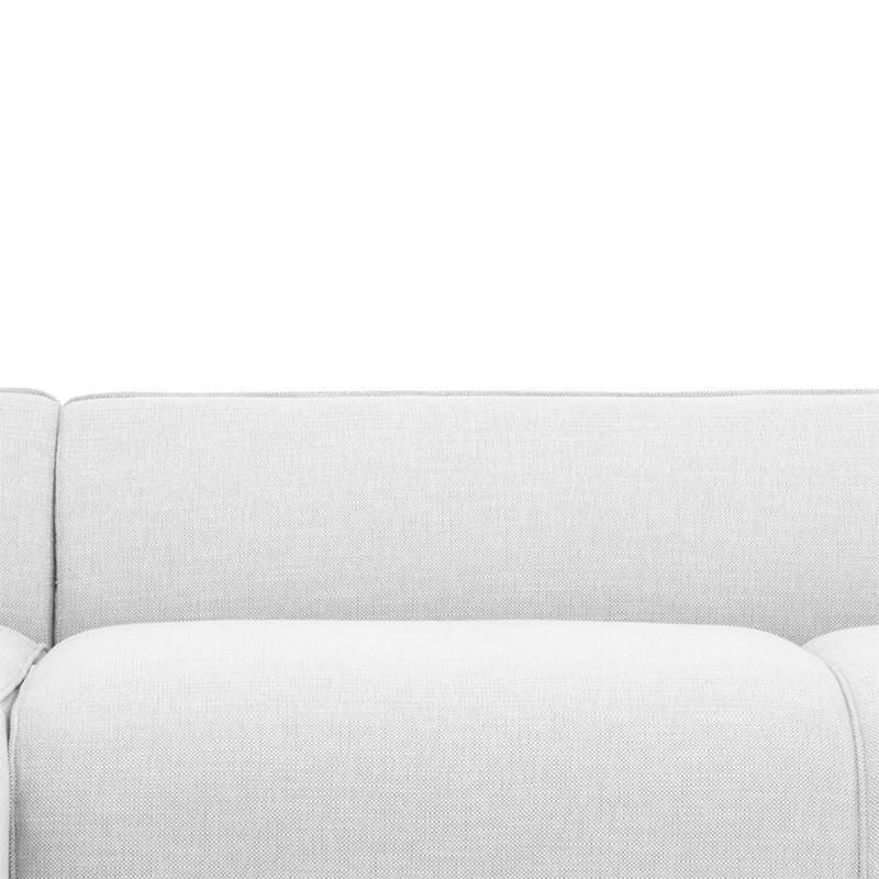 Ravenfield 3 Seater Left Chaise Fabric Sofa Light Texture Grey Middle