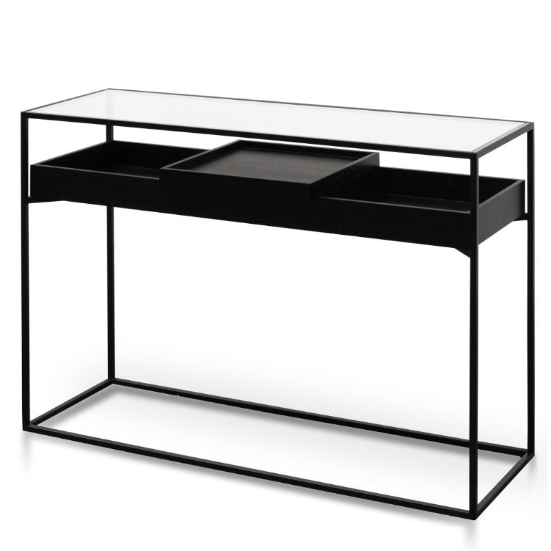 Richmond Glass Console Table Black Angle