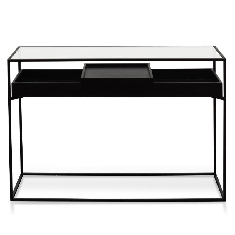 Richmond Glass Console Table Black Front