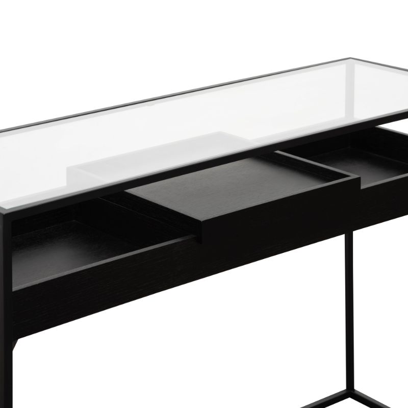 Richmond Glass Console Table Black Top Glass
