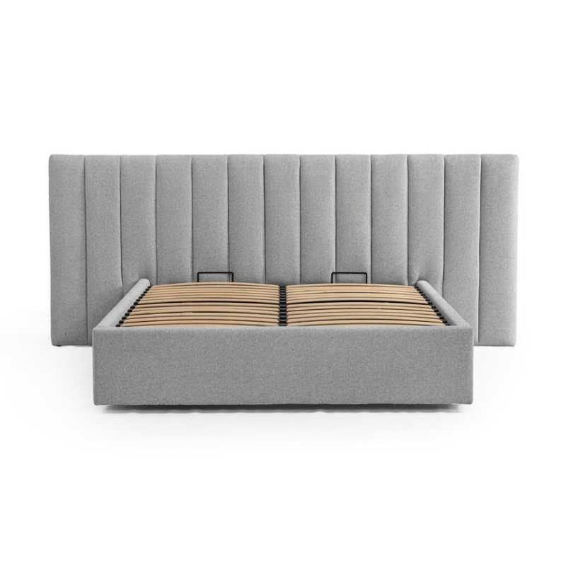 Ridgemont Wide Base King Sized Bed Frame Spec Grey Front Without Bed View