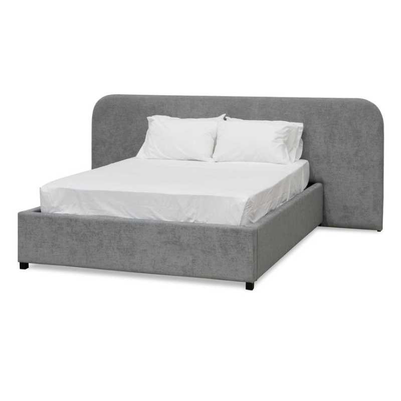 Riverbrook Queen Sized Bed Fram Flint Grey Angle View