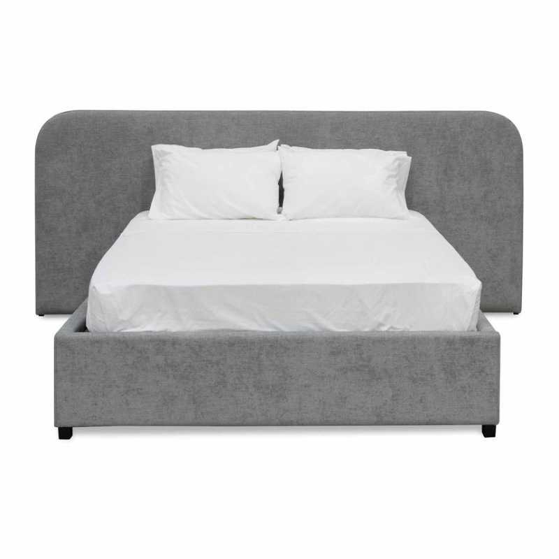 Riverbrook Queen Sized Bed Fram Flint Grey Front View