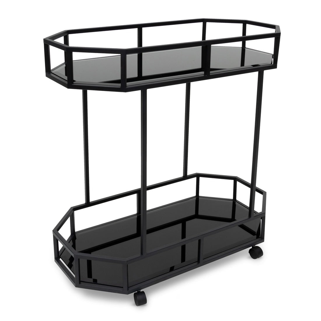 Rockwell Bar Cart Mirror And Base Black Angle View