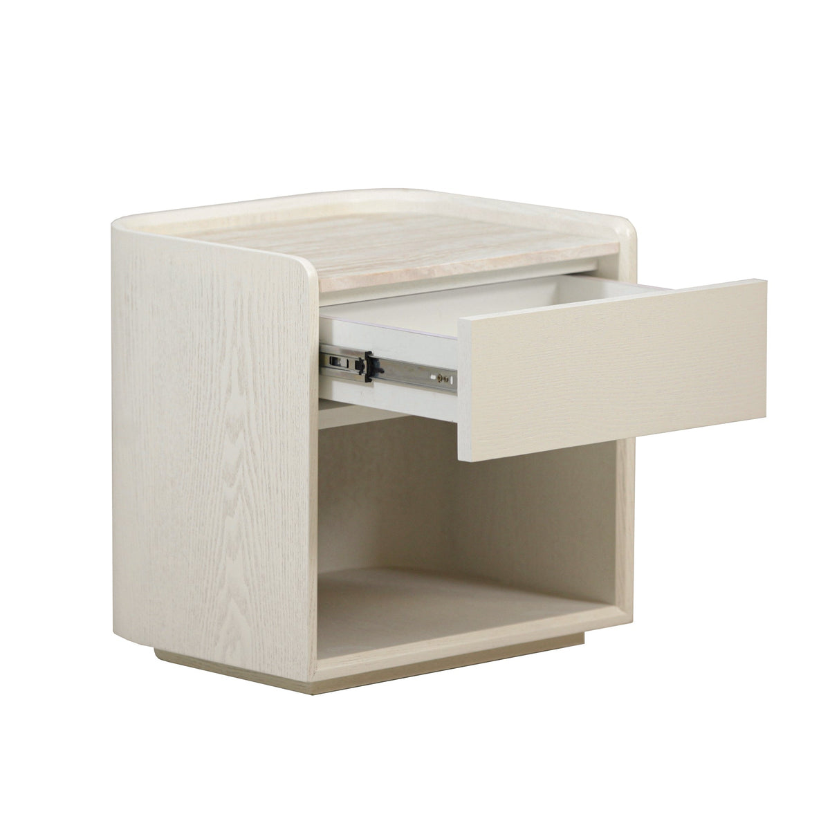 Whitridge 50cm Travertine Bedside Table