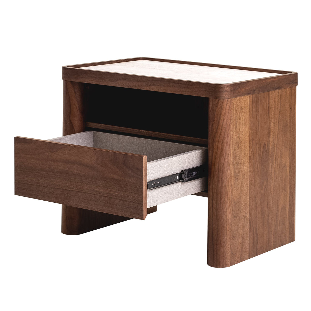 Westmore Glass Top Bedside Table