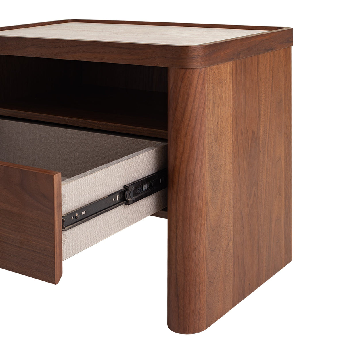 Westmore Glass Top Bedside Table