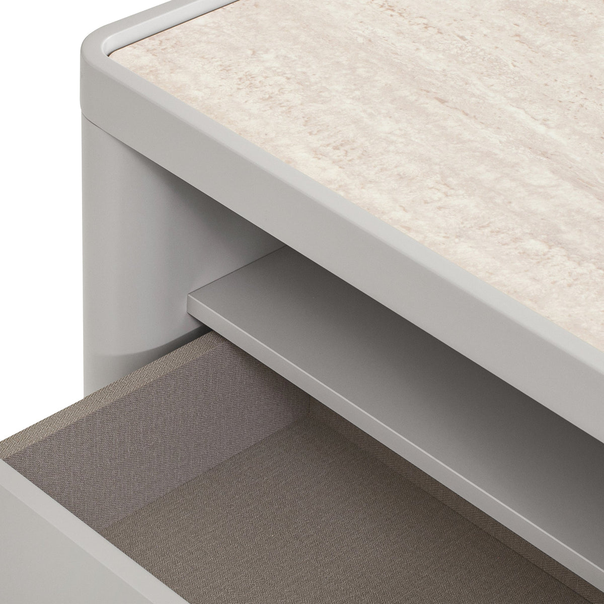 Westmore Glass Top Bedside Table