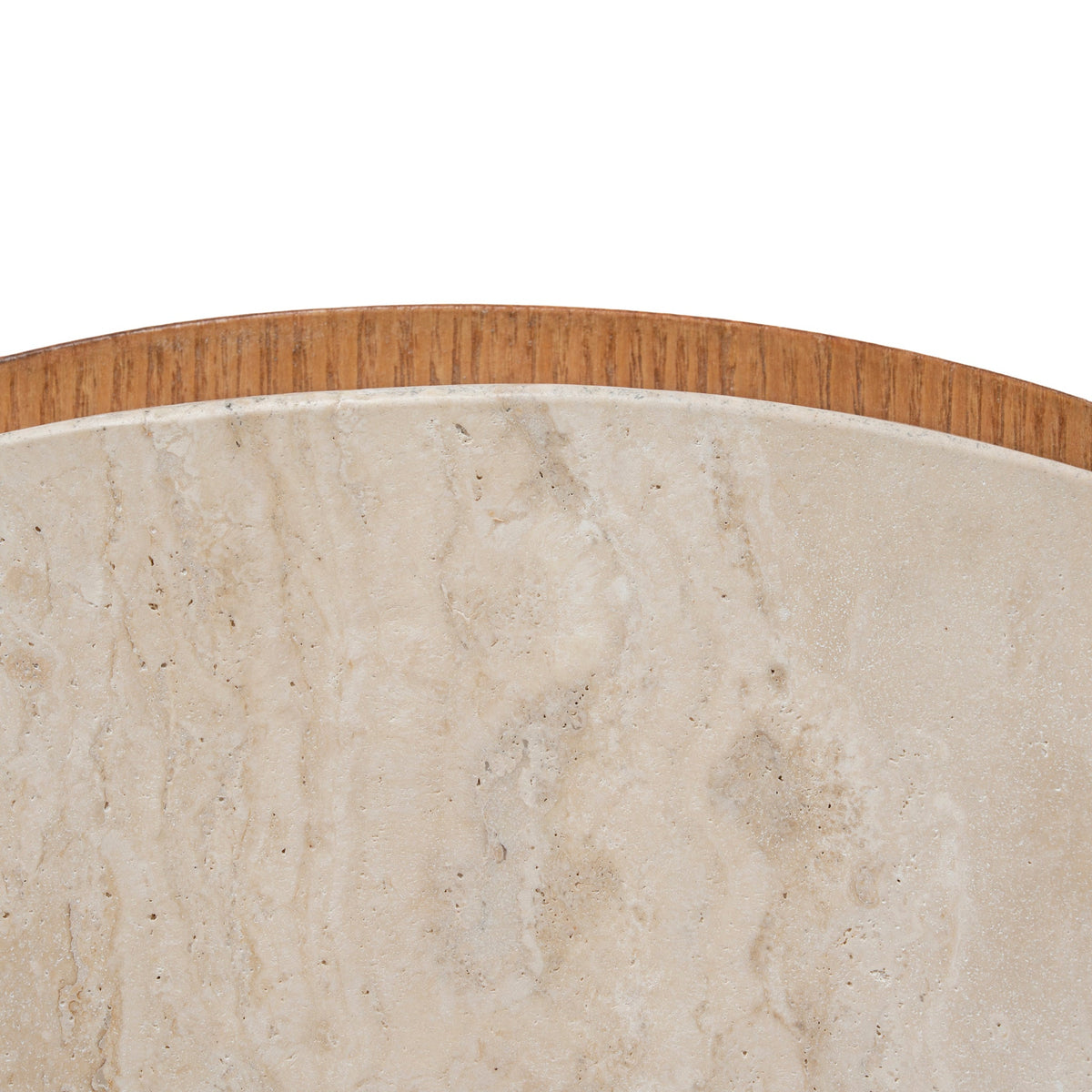 Withoak 50cm Round Travertine Side Table