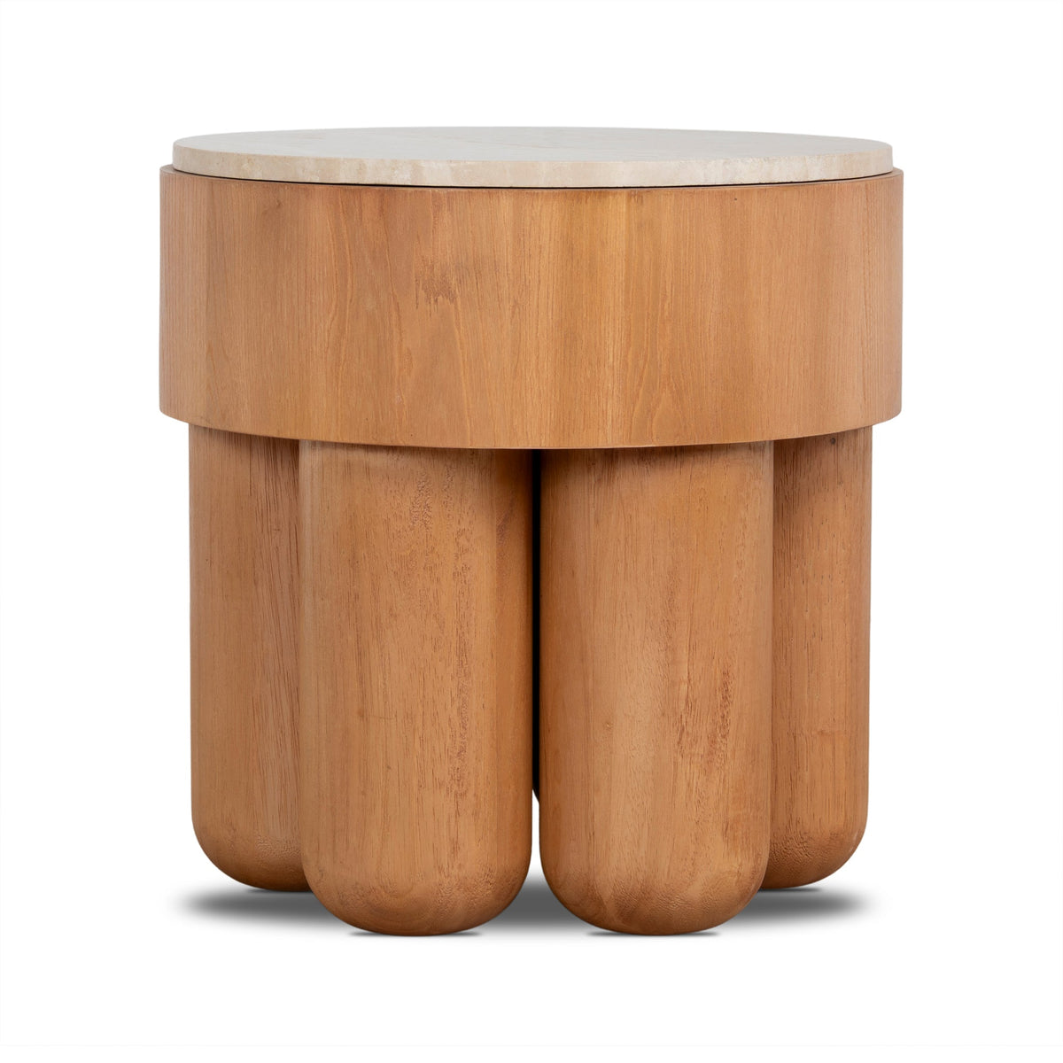 Withoak 50cm Round Travertine Side Table