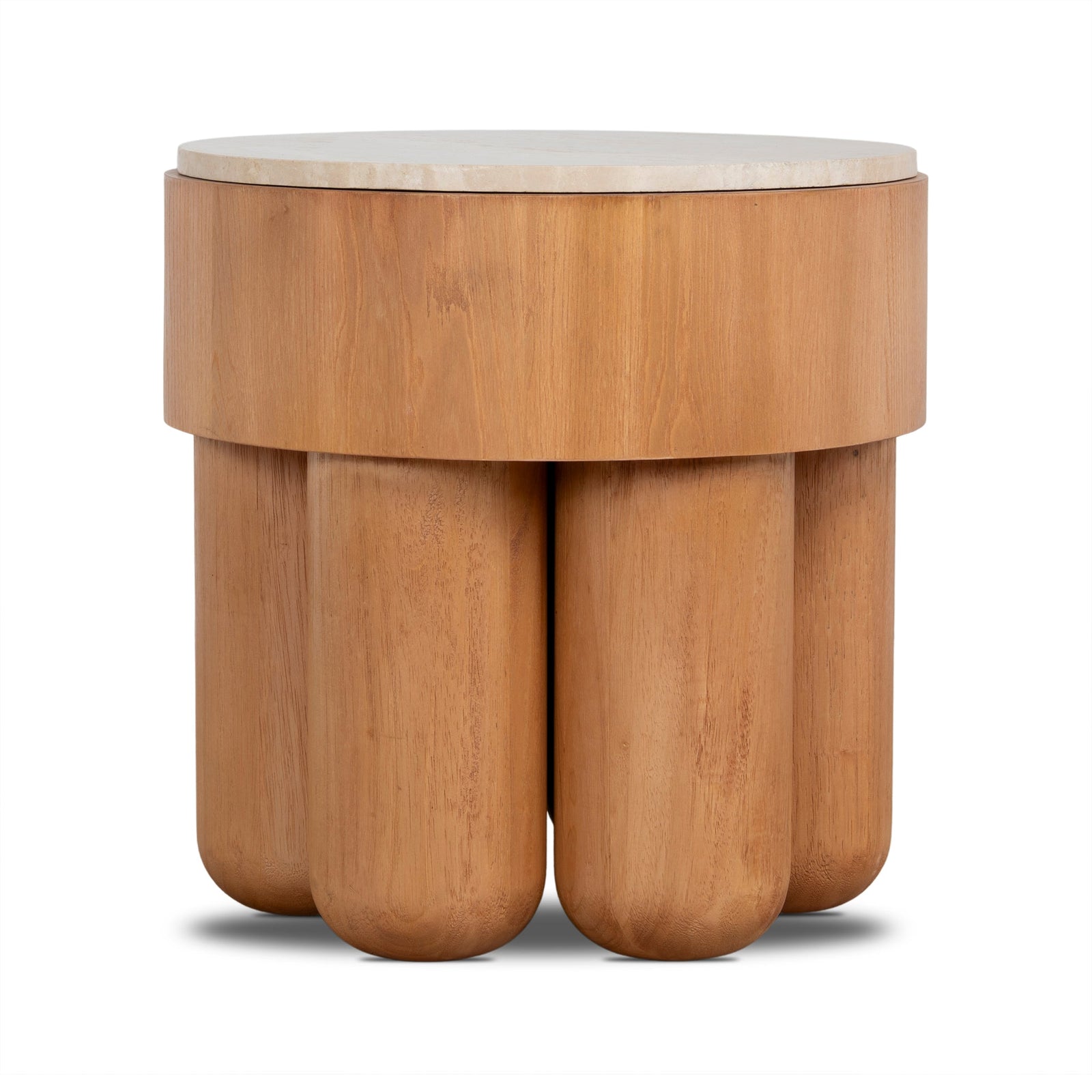Withoak 50cm Round Travertine Side Table