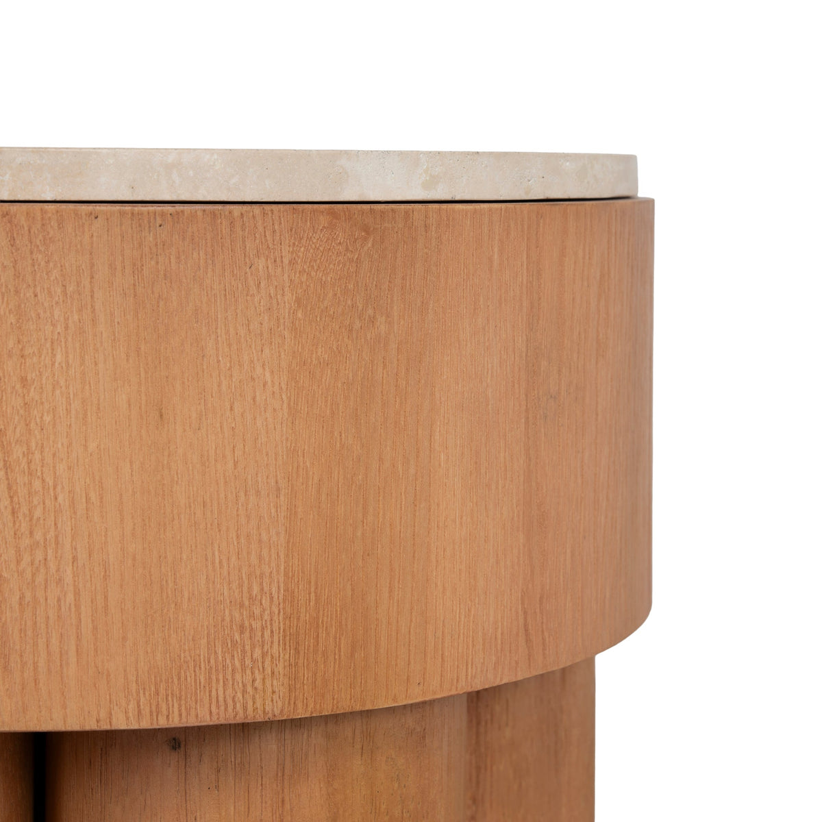 Withoak 50cm Round Travertine Side Table