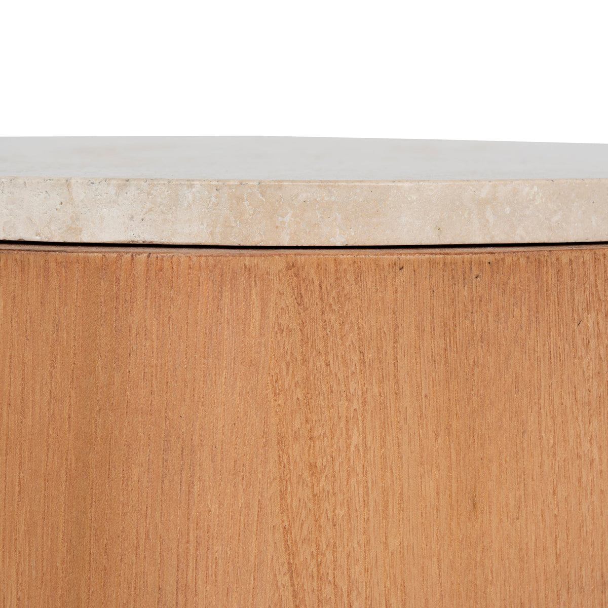 Withoak 50cm Round Travertine Side Table