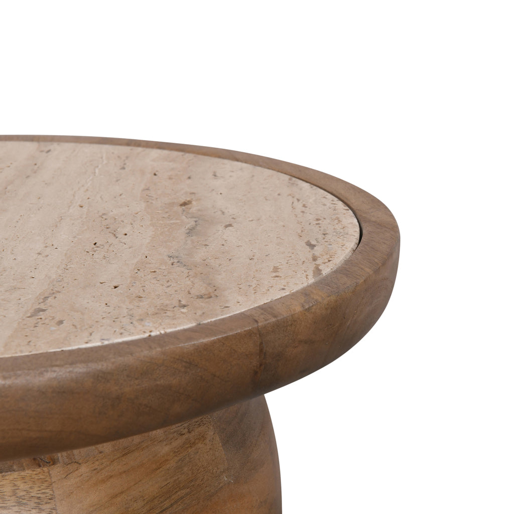 Whitshire 40cm Travertine Side Table