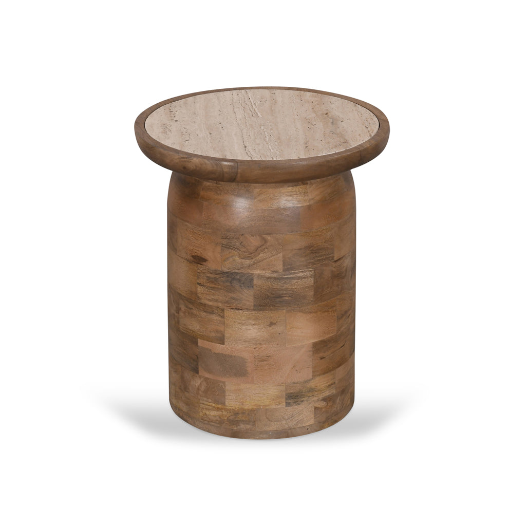 Whitshire 40cm Travertine Side Table