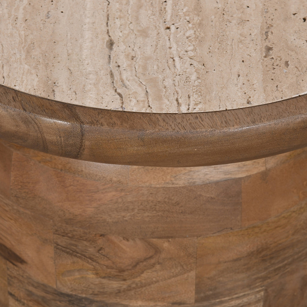 Whitshire 40cm Travertine Side Table